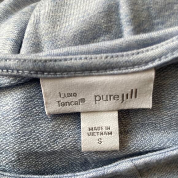 J. Jill Light Blue Luxe Tencel Crewneck Long Sleeve Knit Dress with Pockets - S - Picture 8 of 10